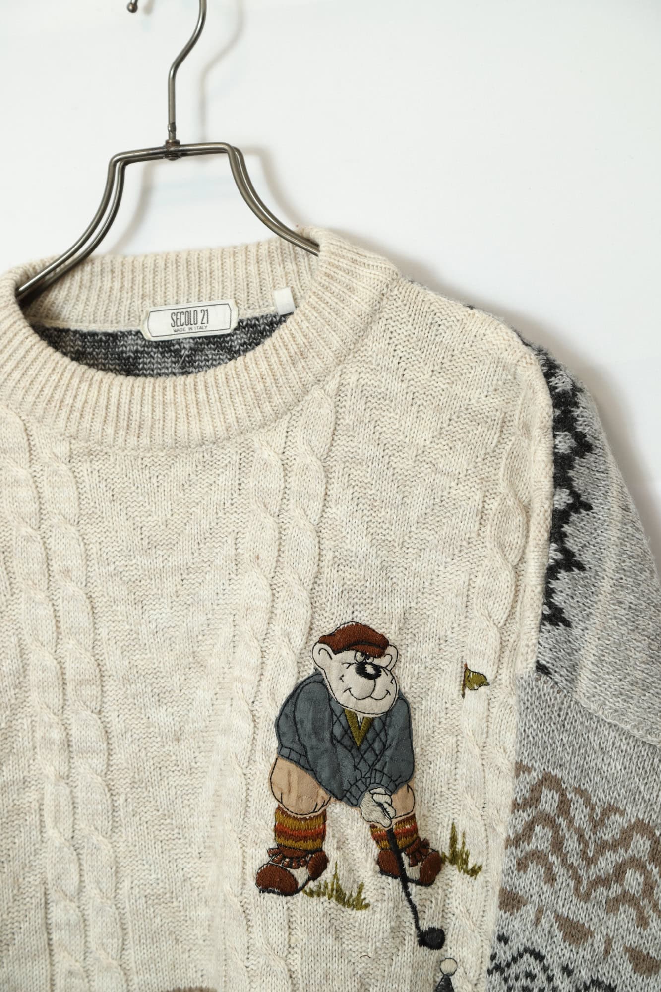 VINTAGE KNITTED SWEATER/L - 画像 (4)