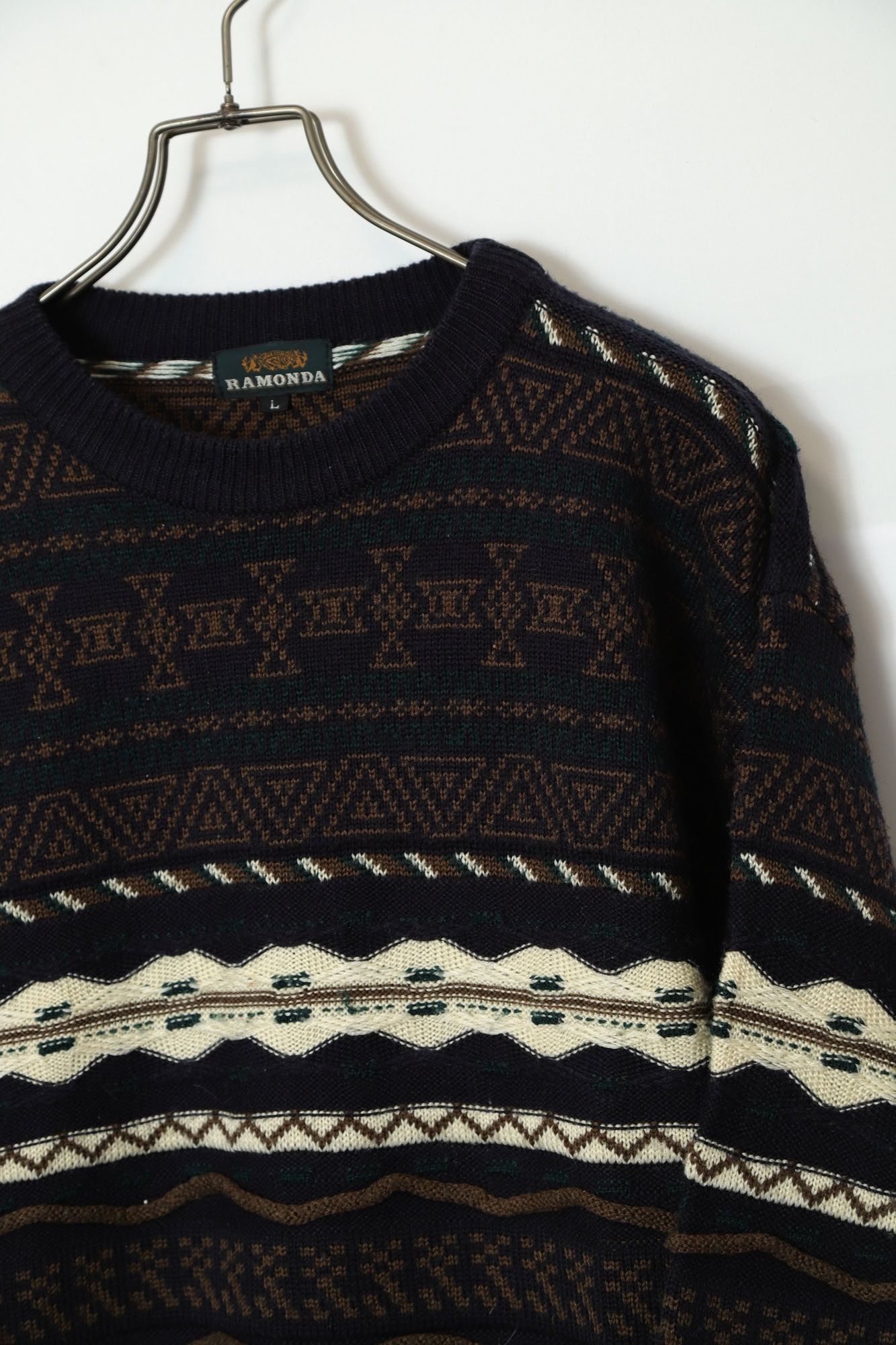 VINTAGE KNITTED SWEATER/L - 画像 (4)