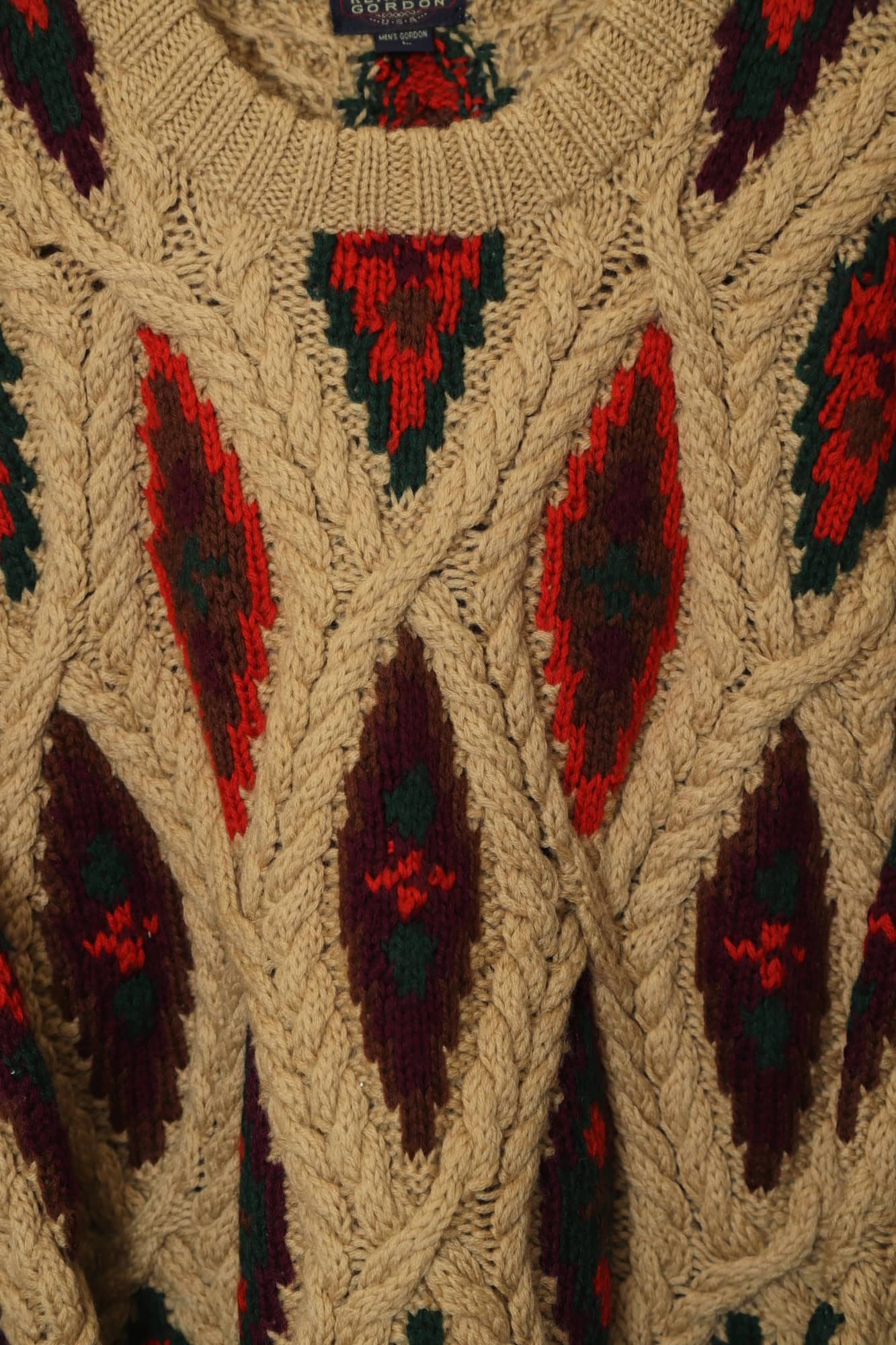 VINTAGE CABLE KNIT SWEATER/L - 画像 (5)