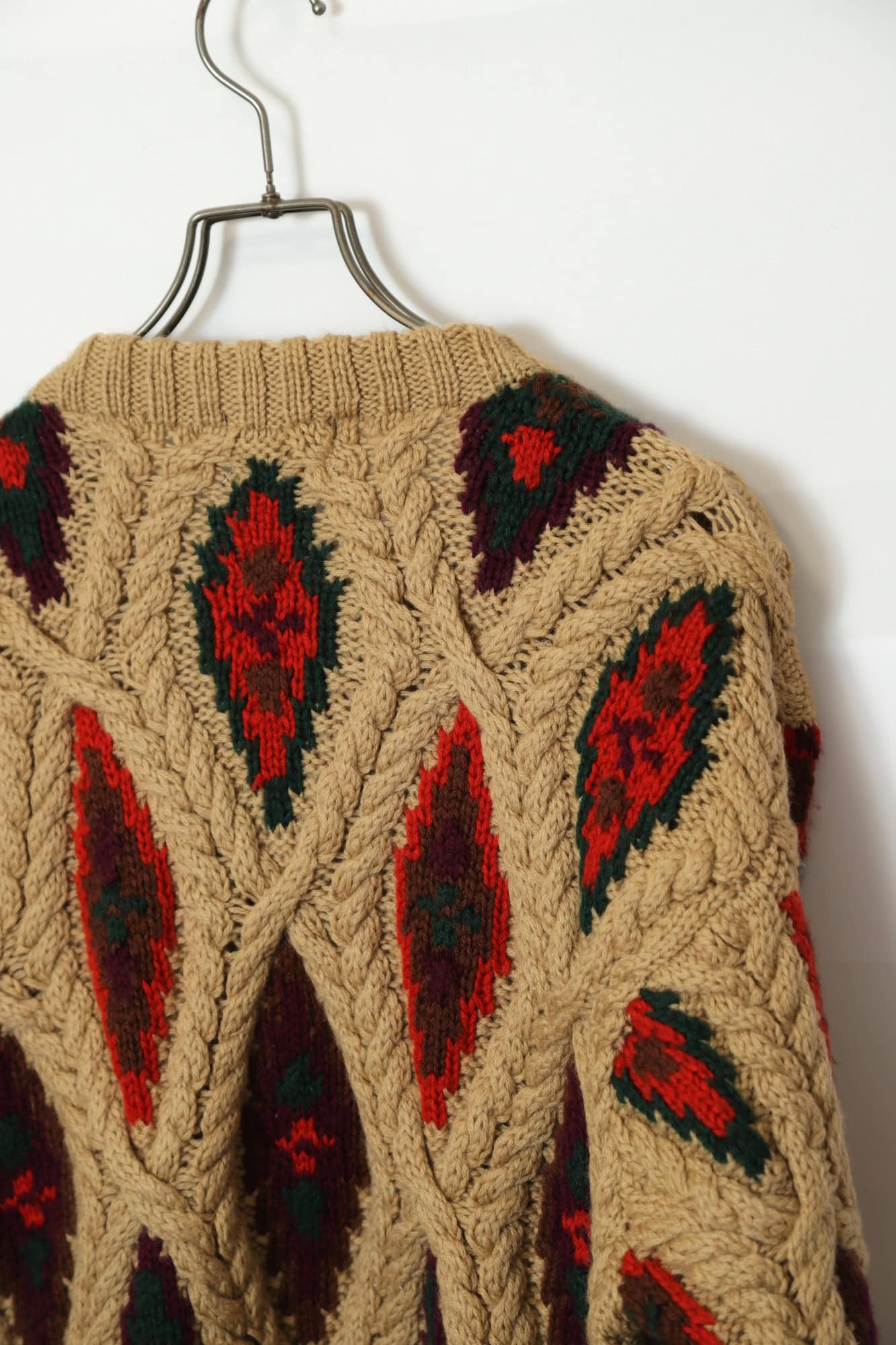 VINTAGE CABLE KNIT SWEATER/L - 画像 (10)