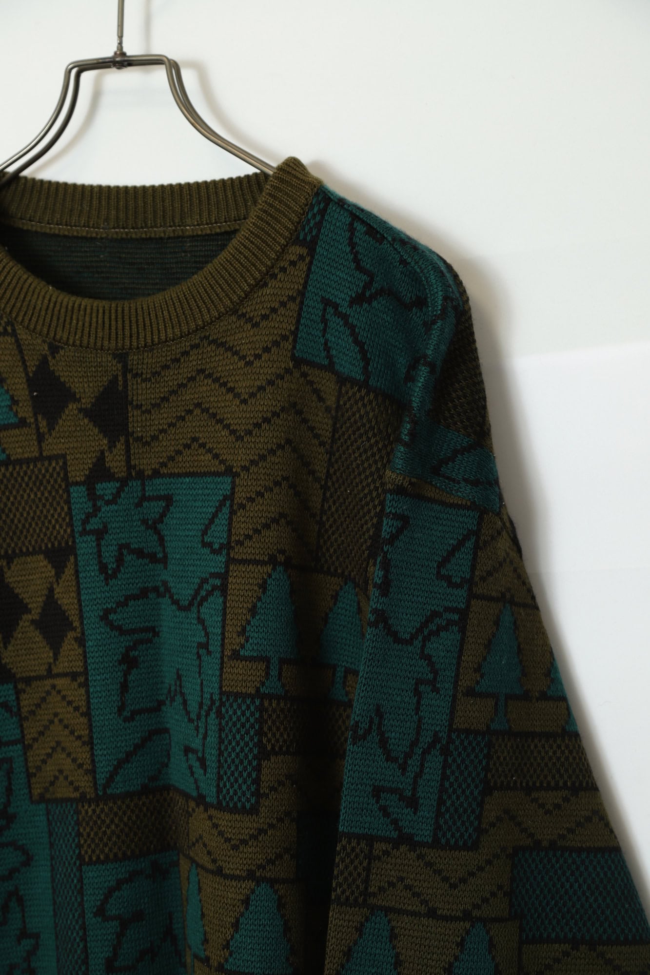 VINTAGE PRINTED KNITTED SWEATER/L - 画像 (3)