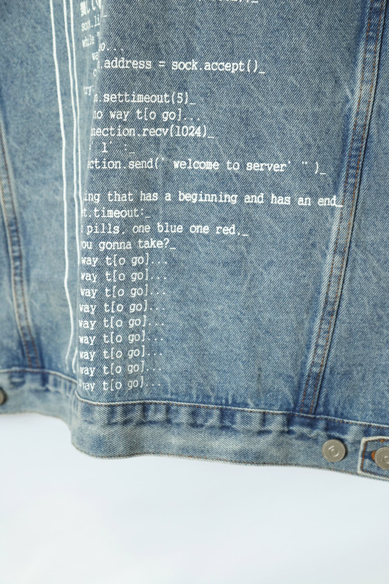 VINTAGE PRINTED DENIM JACKET/XL - 画像 (10)
