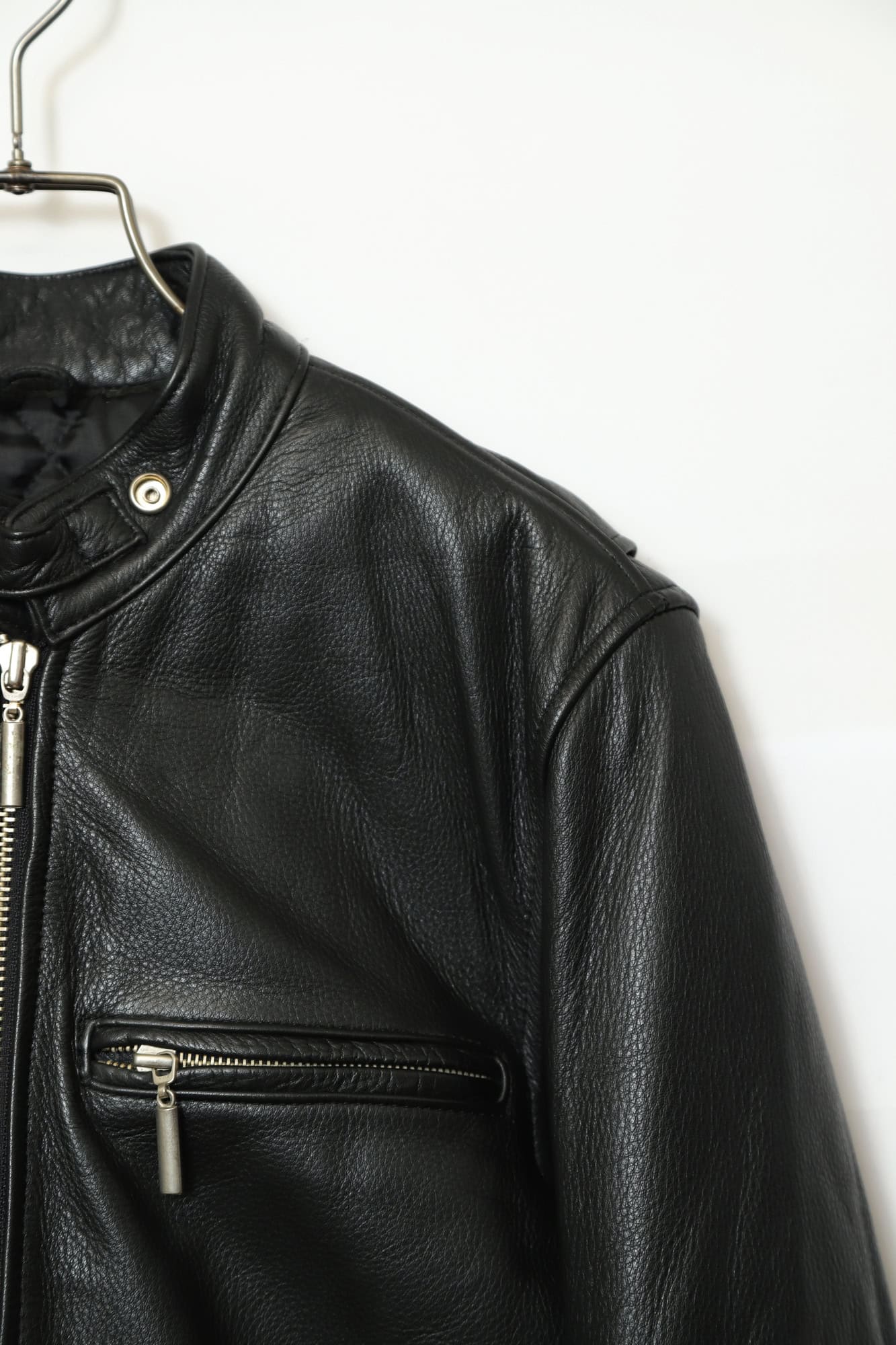 VINTAGE SINGLE LEATHER RIDERS JACKET/M - 画像 (3)