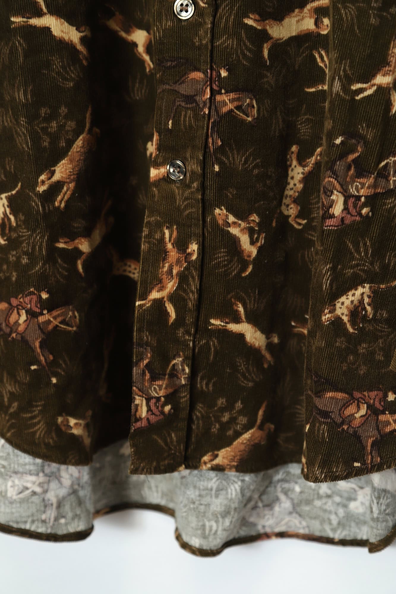 VINTAGE CORDUROY PRINTED SHIRT/L - 画像 (4)