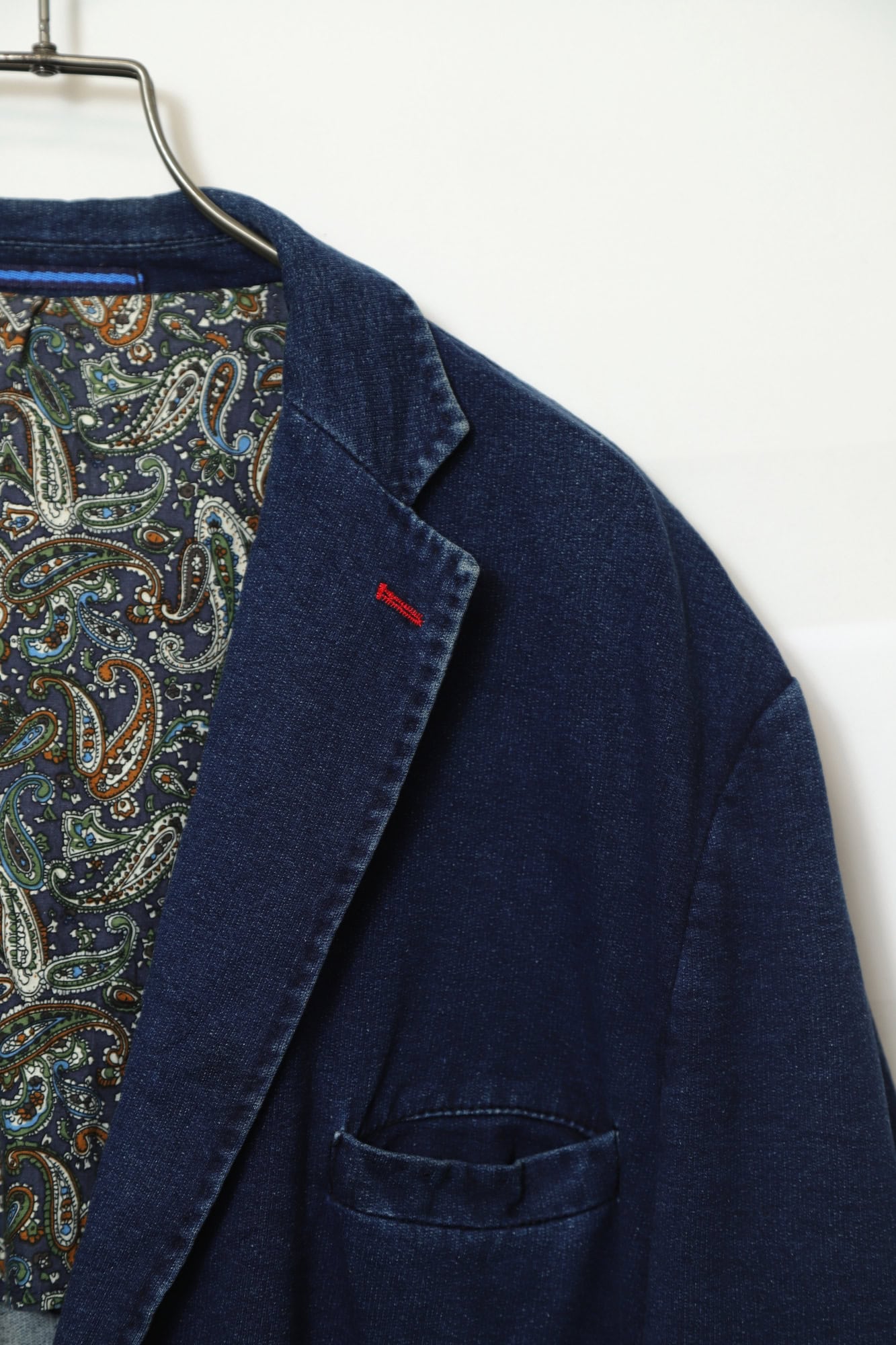VINTAGE KNITTED DENIM TAILORED JACKET/XL - 画像 (3)