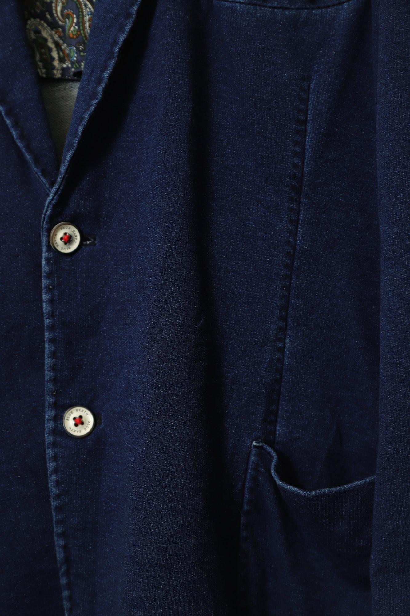 VINTAGE KNITTED DENIM TAILORED JACKET/XL - 画像 (4)