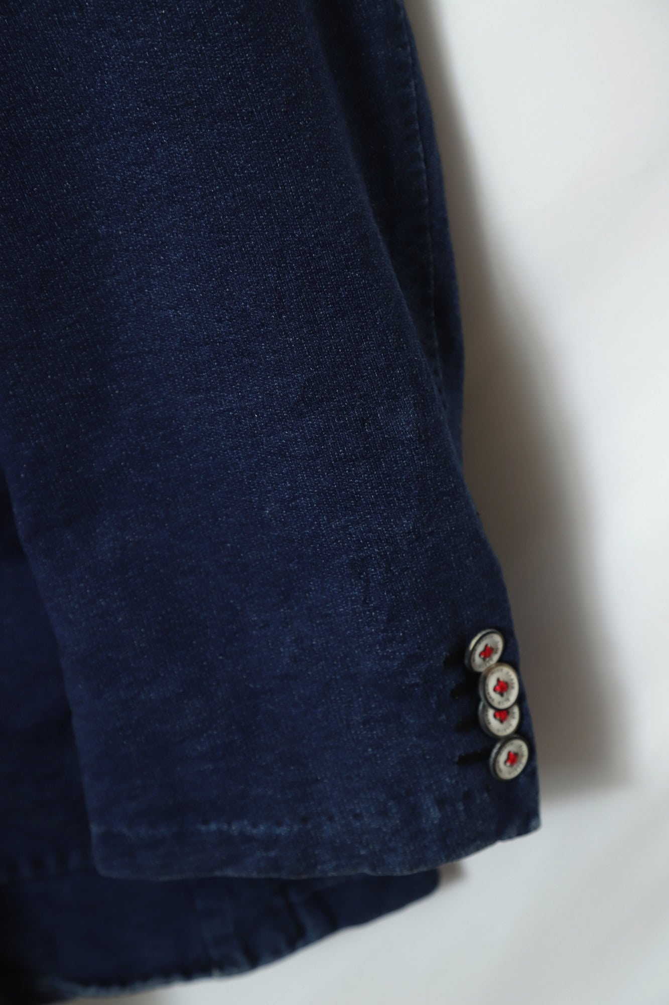 VINTAGE KNITTED DENIM TAILORED JACKET/XL - 画像 (5)
