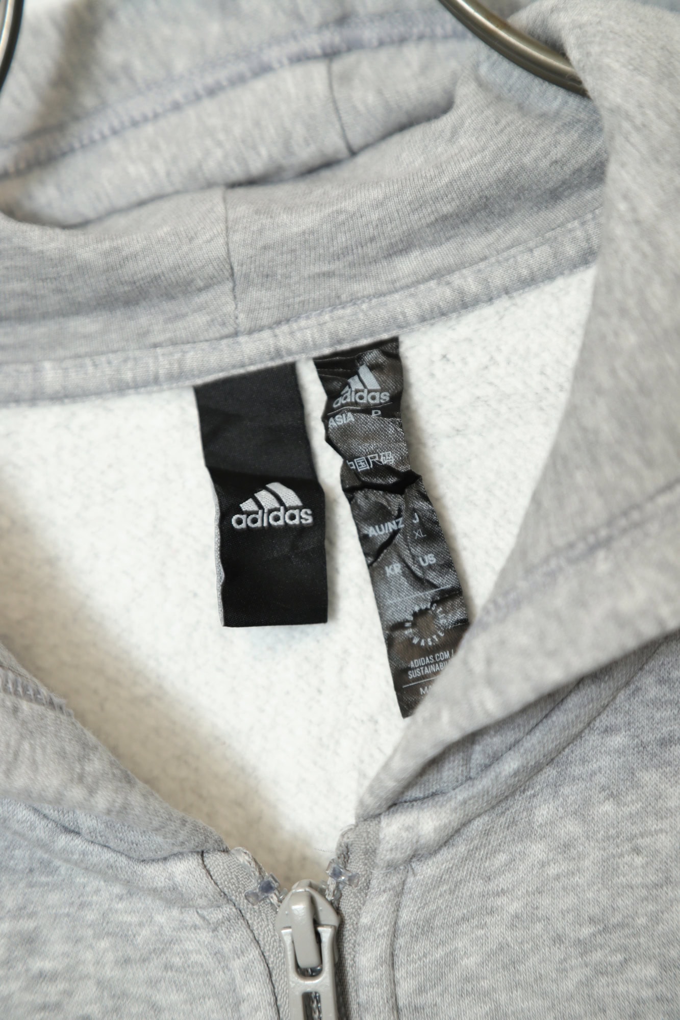 USED ADIDAS ZIP UP SWEAT PARKA/XL - 画像 (3)