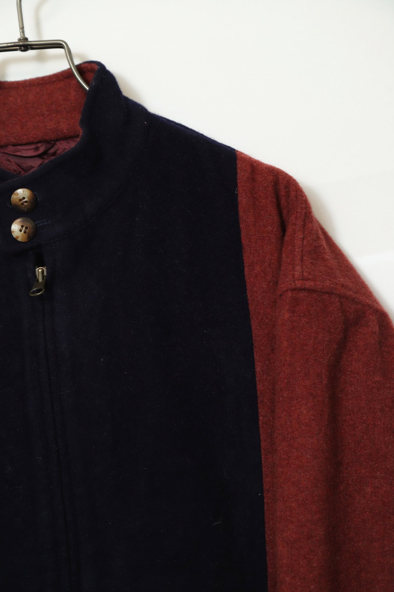 VINTAGE WOOL PANEL BOMBER JACKET/XL - 画像 (3)