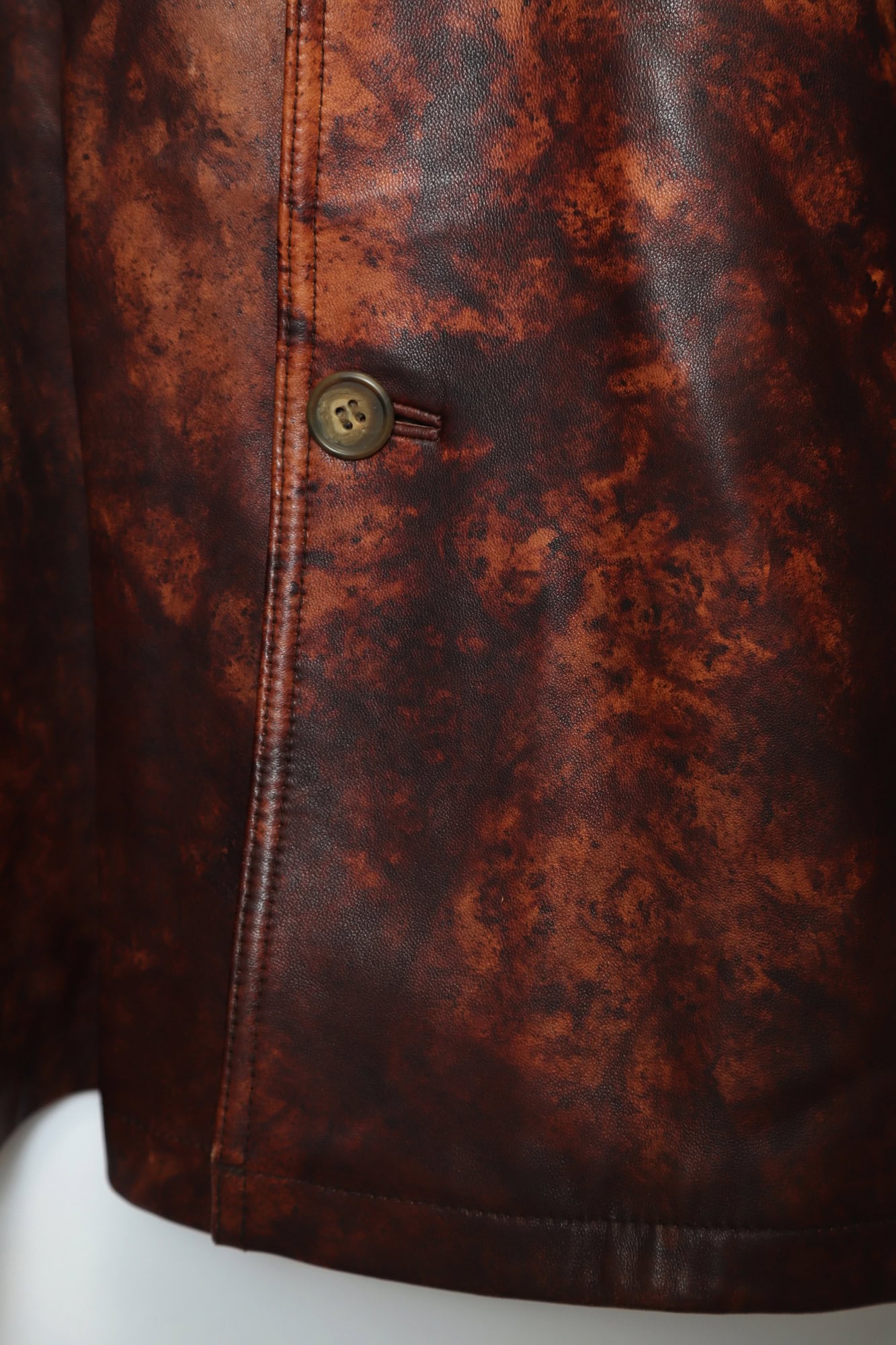 VINTAGE PRINTED LEATHER TAILORED JACKET/XL - 画像 (6)