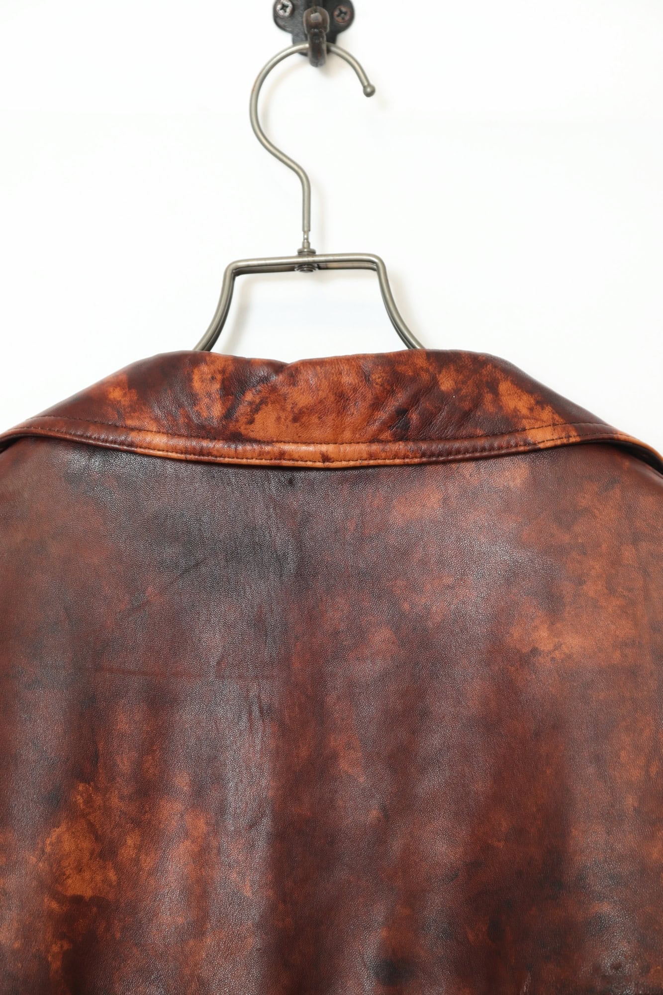 VINTAGE PRINTED LEATHER TAILORED JACKET/XL - 画像 (8)