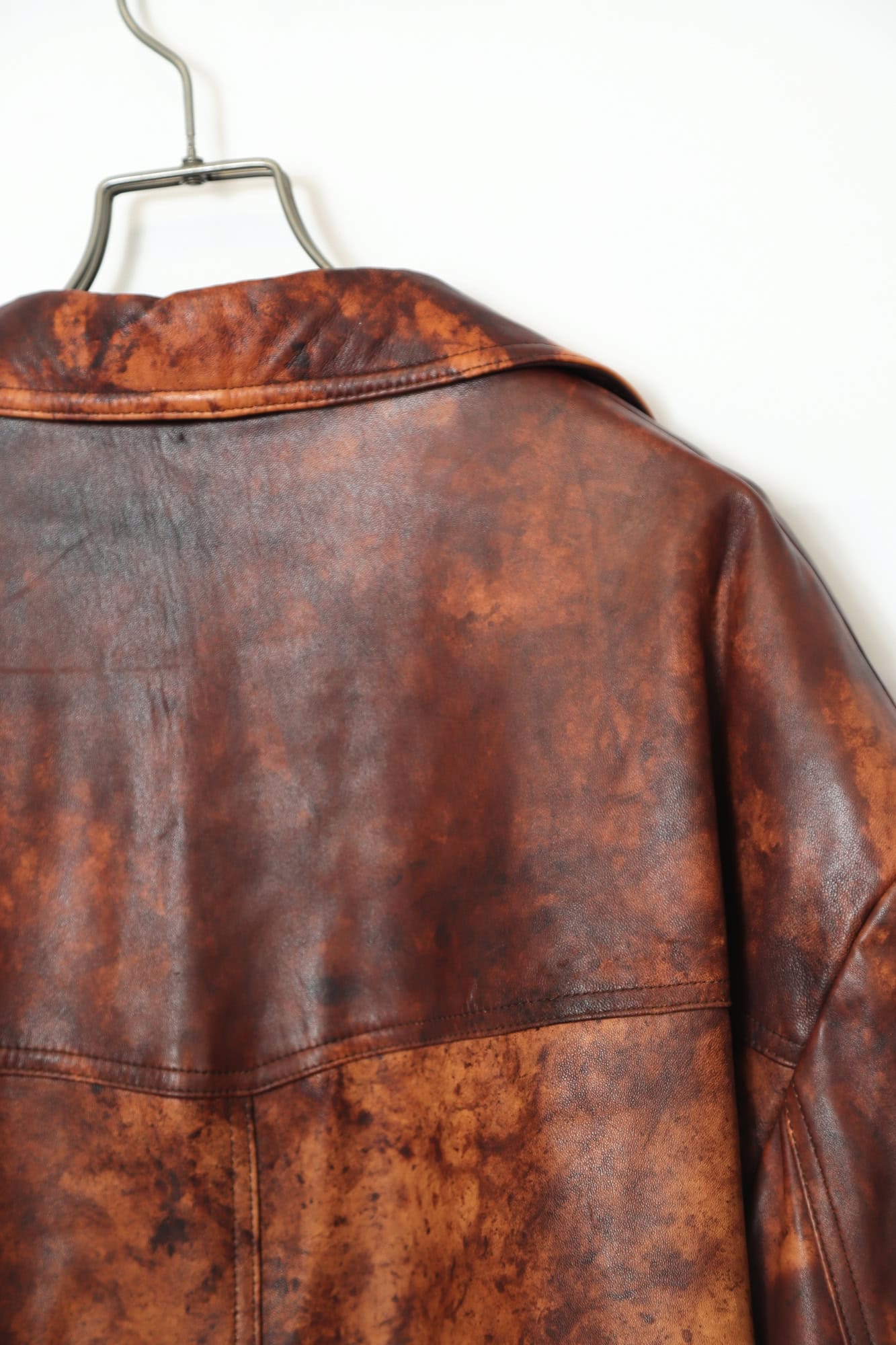 VINTAGE PRINTED LEATHER TAILORED JACKET/XL - 画像 (9)
