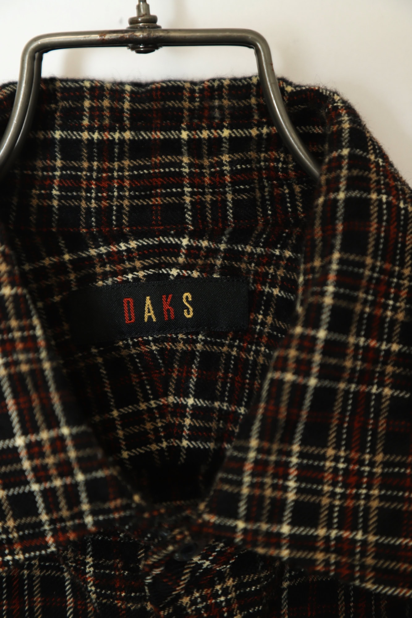 USED DAKS WOOL CHECK SHIRT/M - 画像 (5)