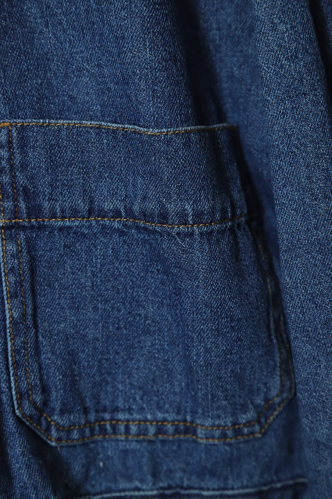 VINTAGE NO COLLAR DENIM JACKET/L - 画像 (3)