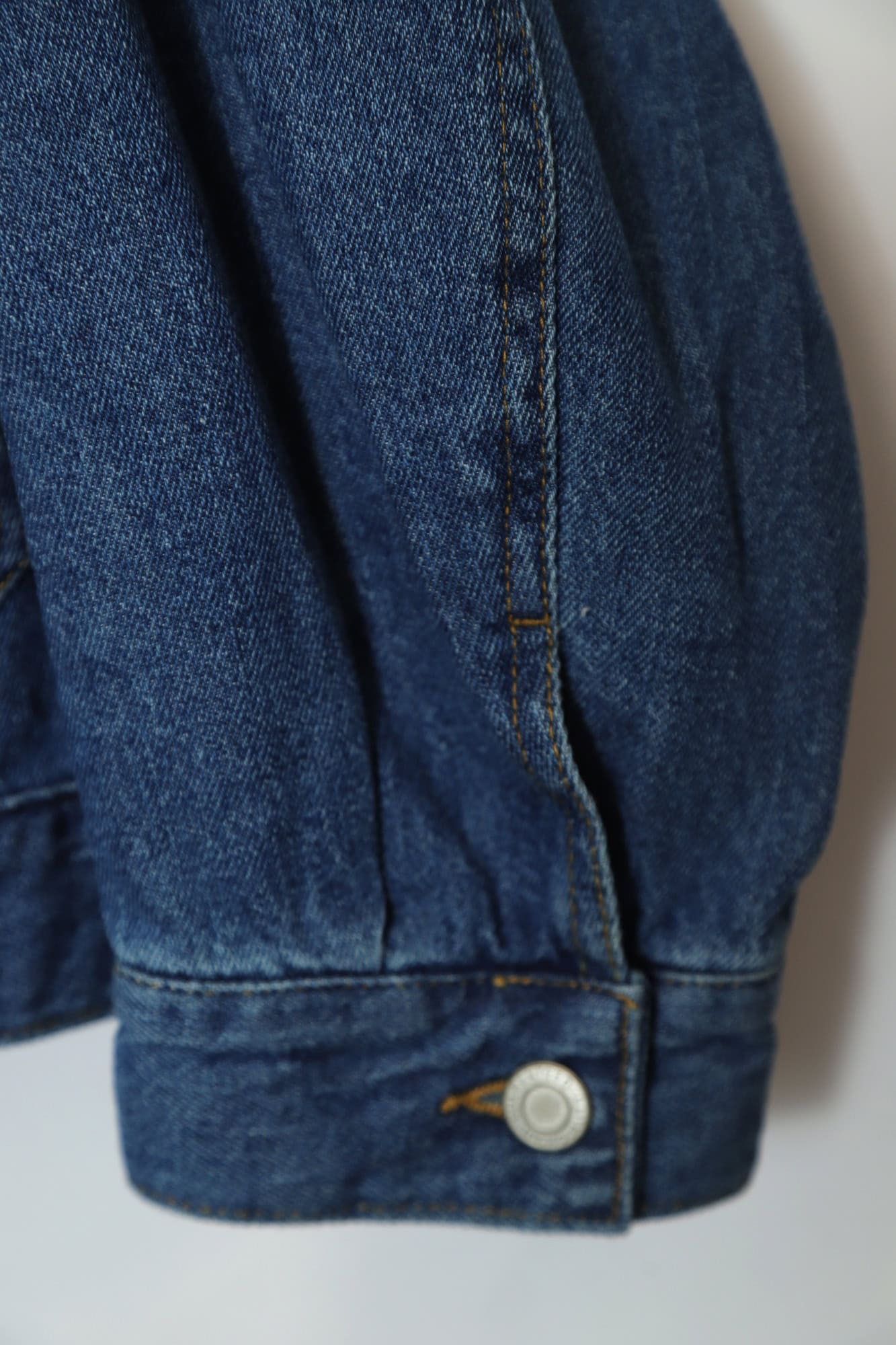 VINTAGE NO COLLAR DENIM JACKET/L - 画像 (4)