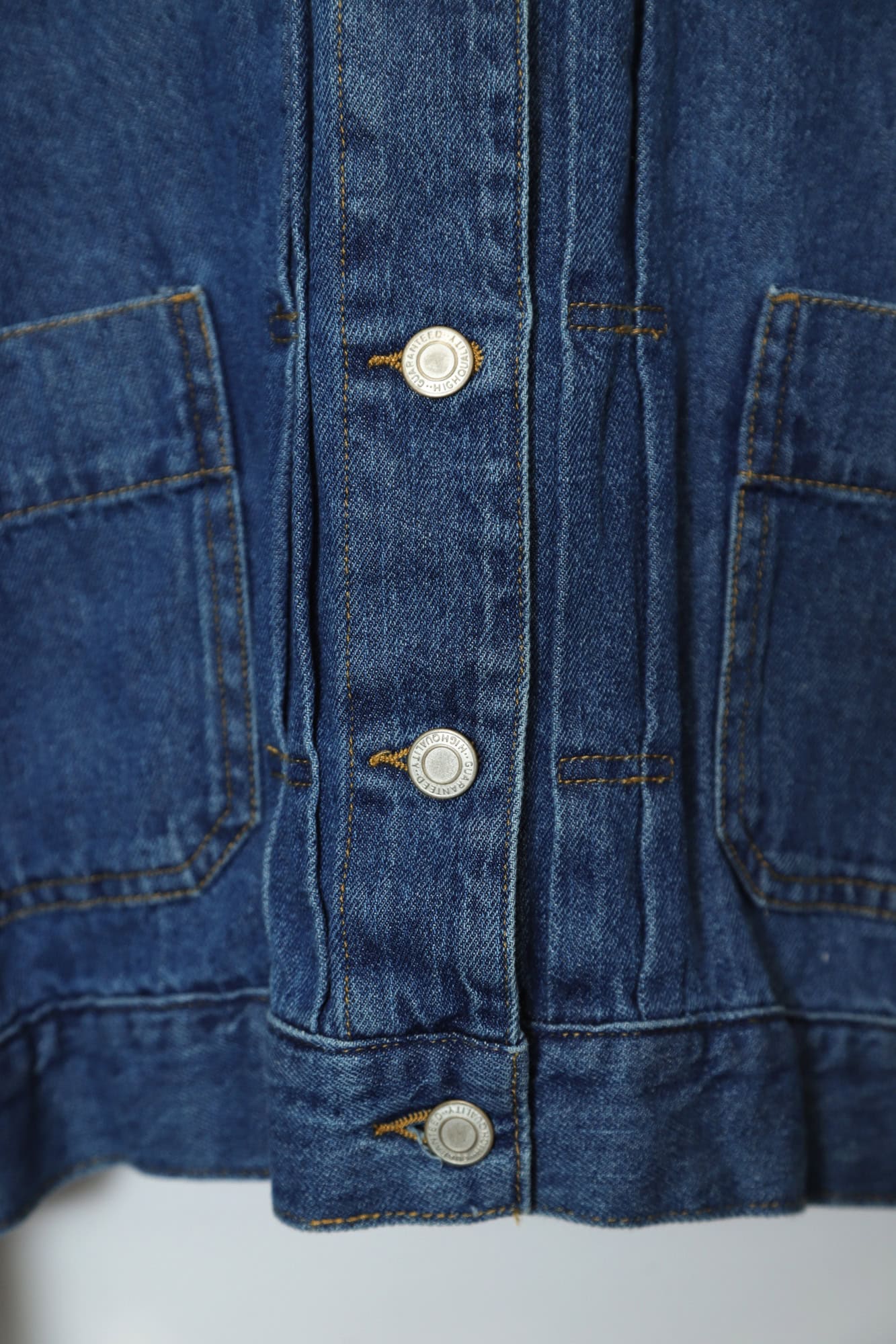 VINTAGE NO COLLAR DENIM JACKET/L - 画像 (5)