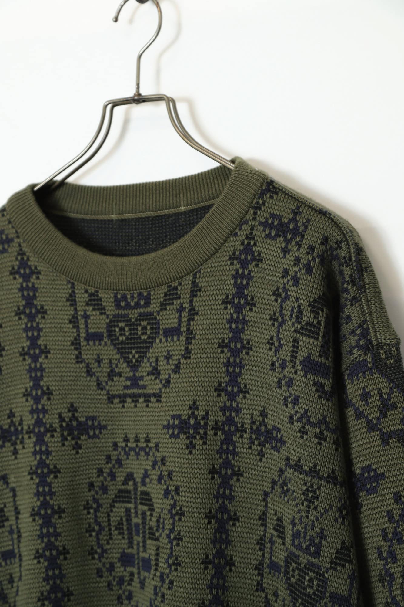 VINTAGE JAQUARD KNITTED SWEATER/XL - 画像 (3)