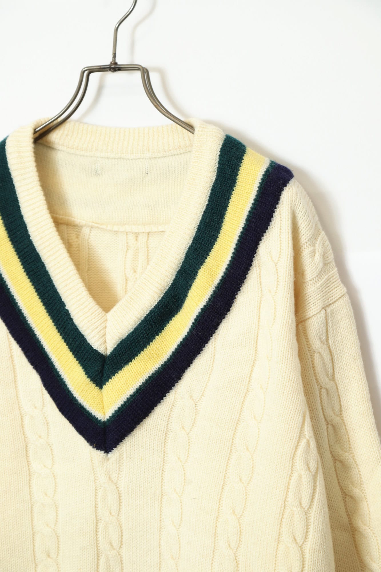 VINTAGE CABLE KNIT SWEATER/XL - 画像 (3)