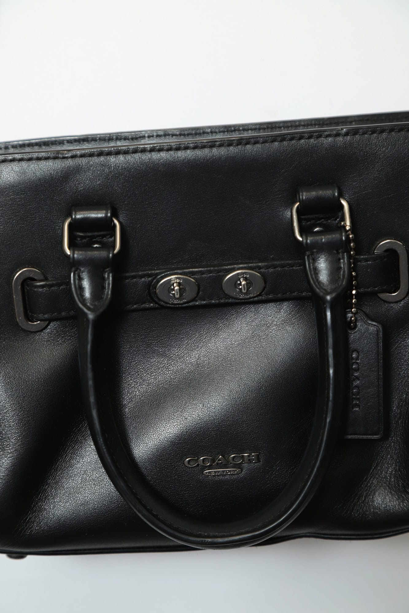 USED COACH LEATHER HAND BAG/F - 画像 (4)
