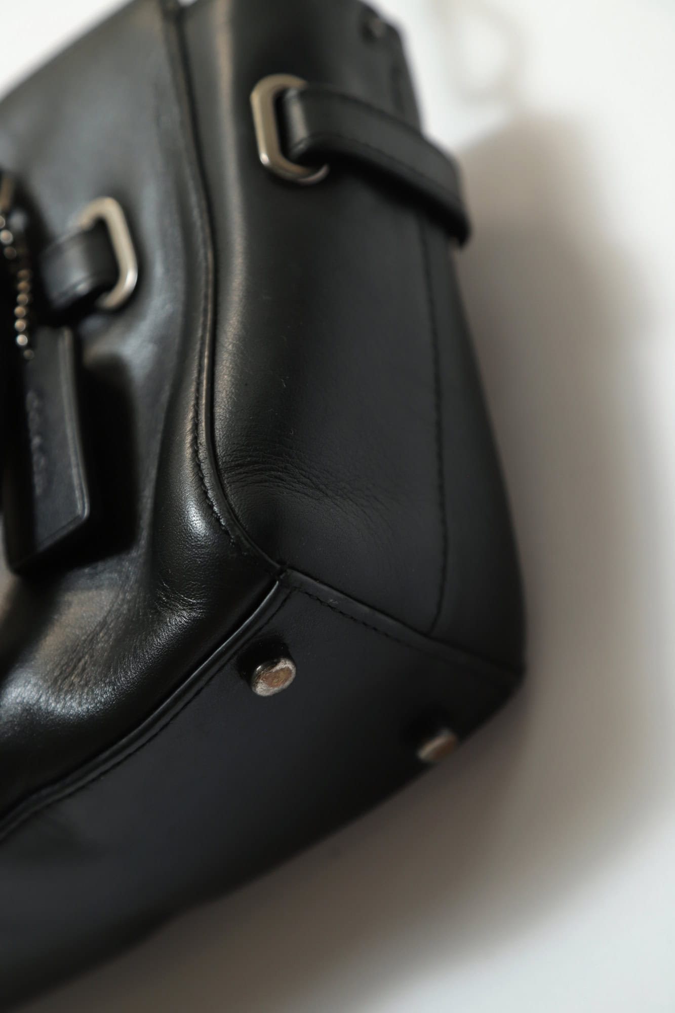USED COACH LEATHER HAND BAG/F - 画像 (5)