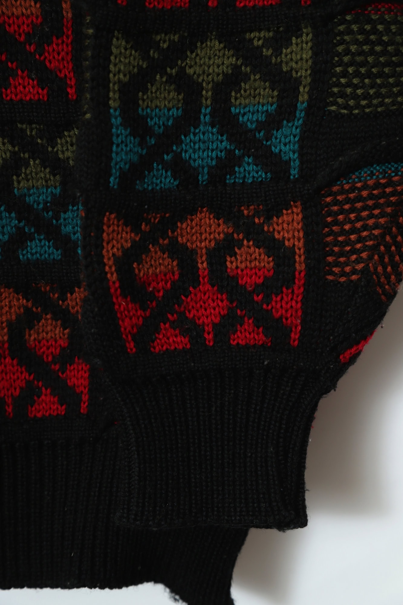 VINTAGE JAQUARD KNITTED SWEATER/L - 画像 (5)