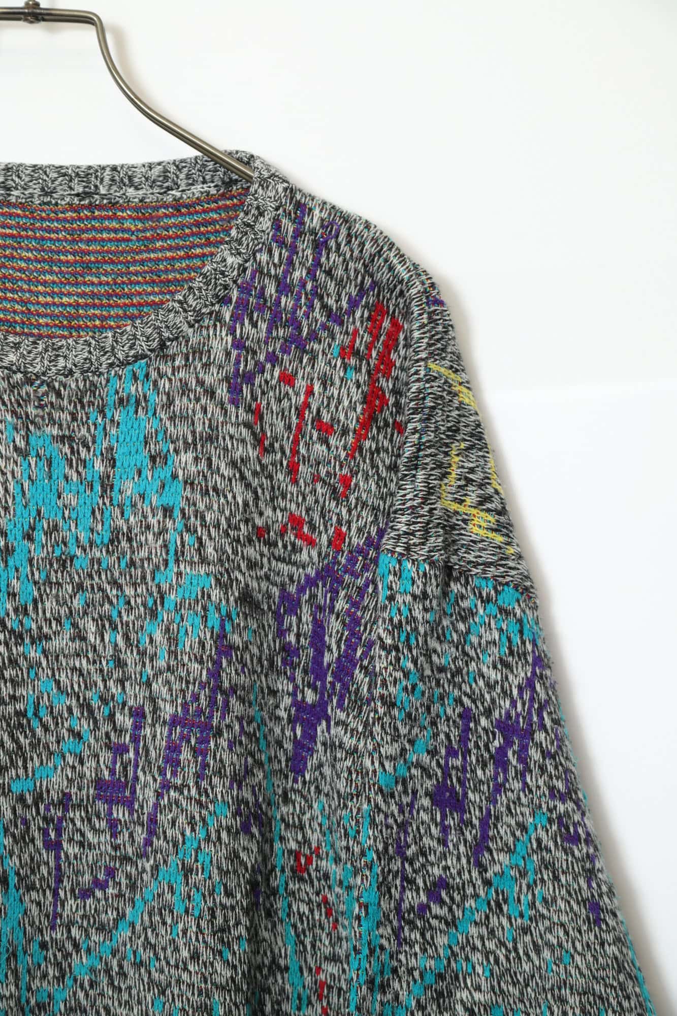 VINTAGE JAQUARD PATTERN SWEATER/L - 画像 (3)