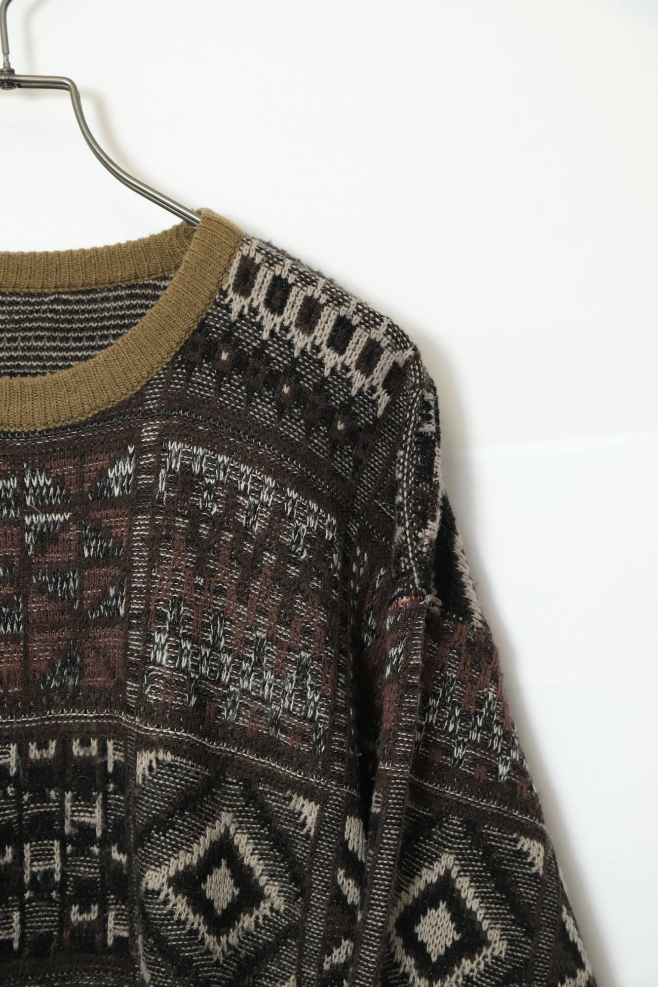 VINTAGE JAQUARD PATTERN SWEATER/XL - 画像 (3)