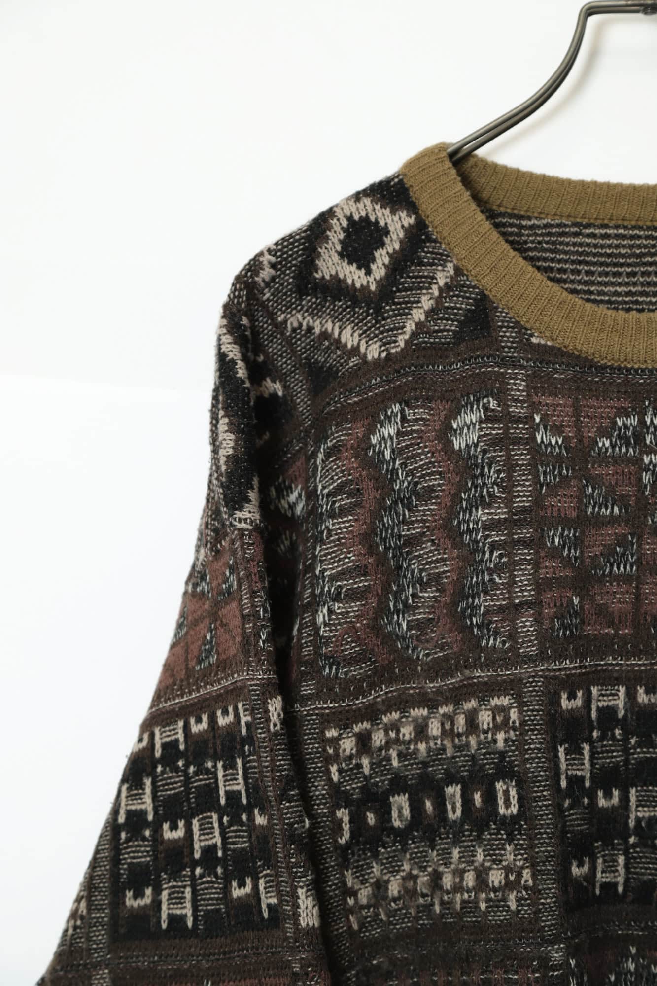 VINTAGE JAQUARD PATTERN SWEATER/XL - 画像 (4)