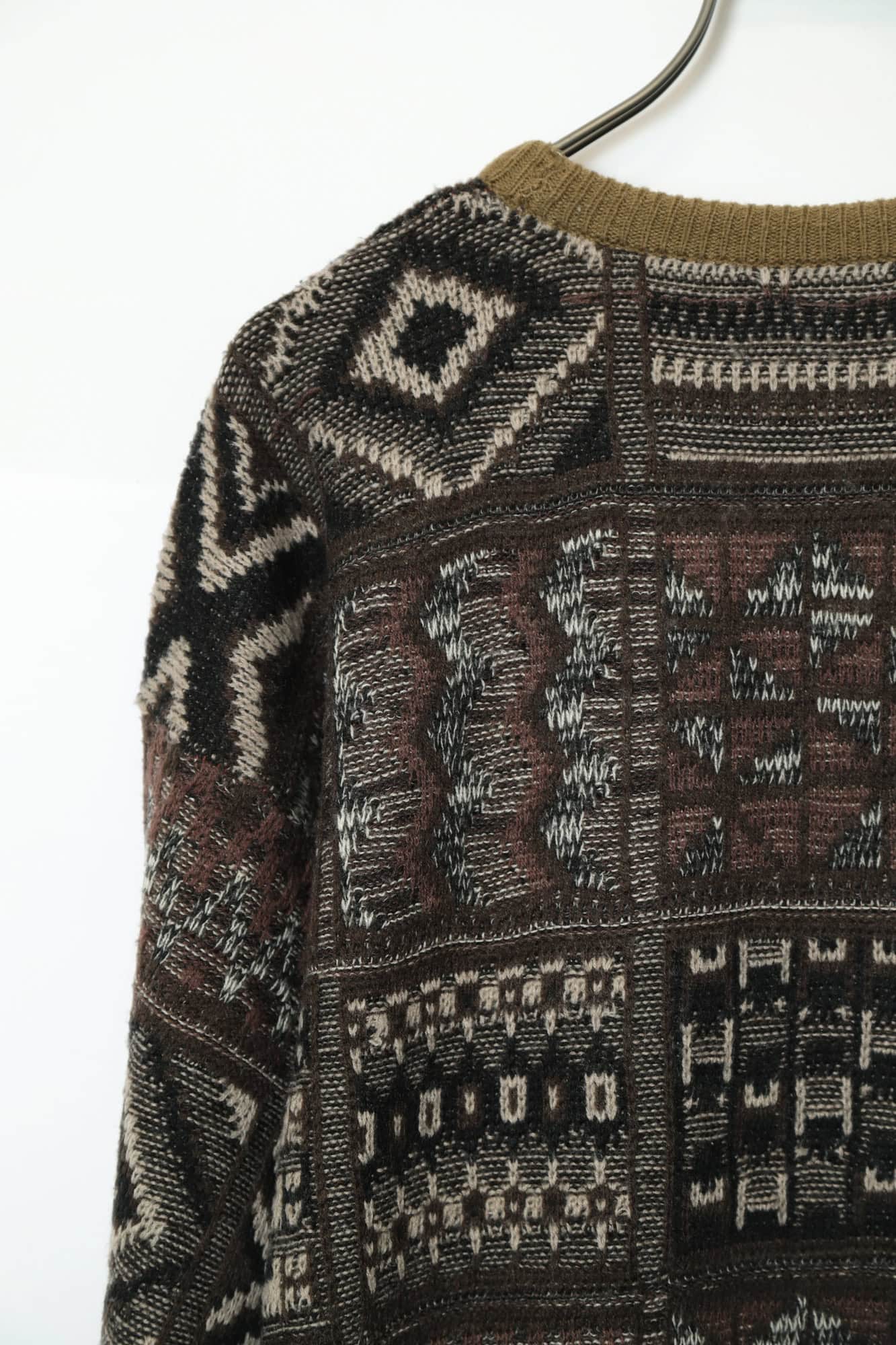 VINTAGE JAQUARD PATTERN SWEATER/XL - 画像 (12)