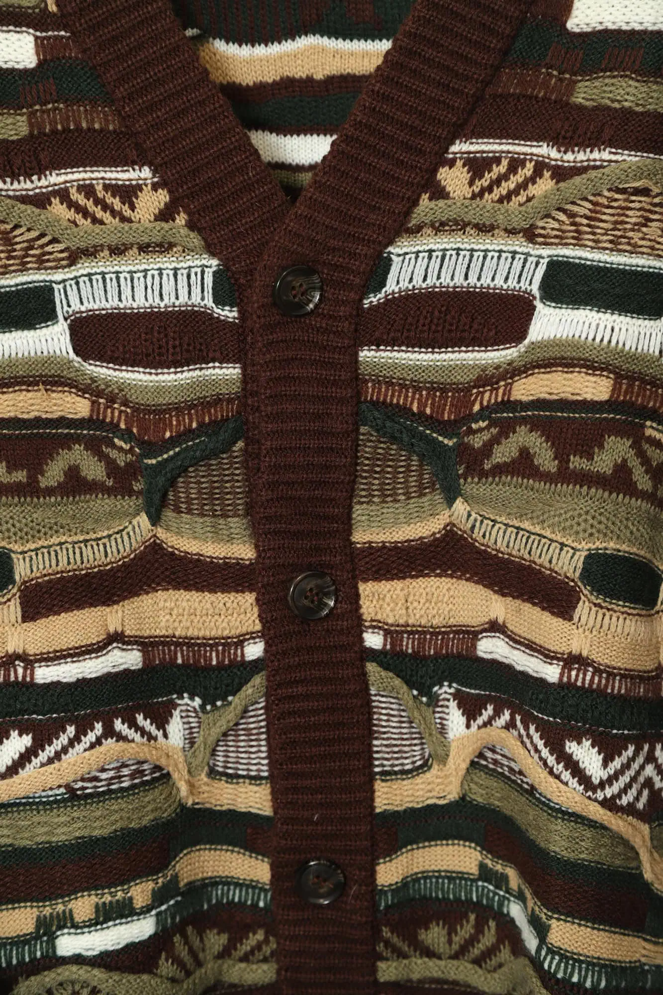 VINTAGE 3D KNITTED CARDIGAN/XL - 画像 (5)