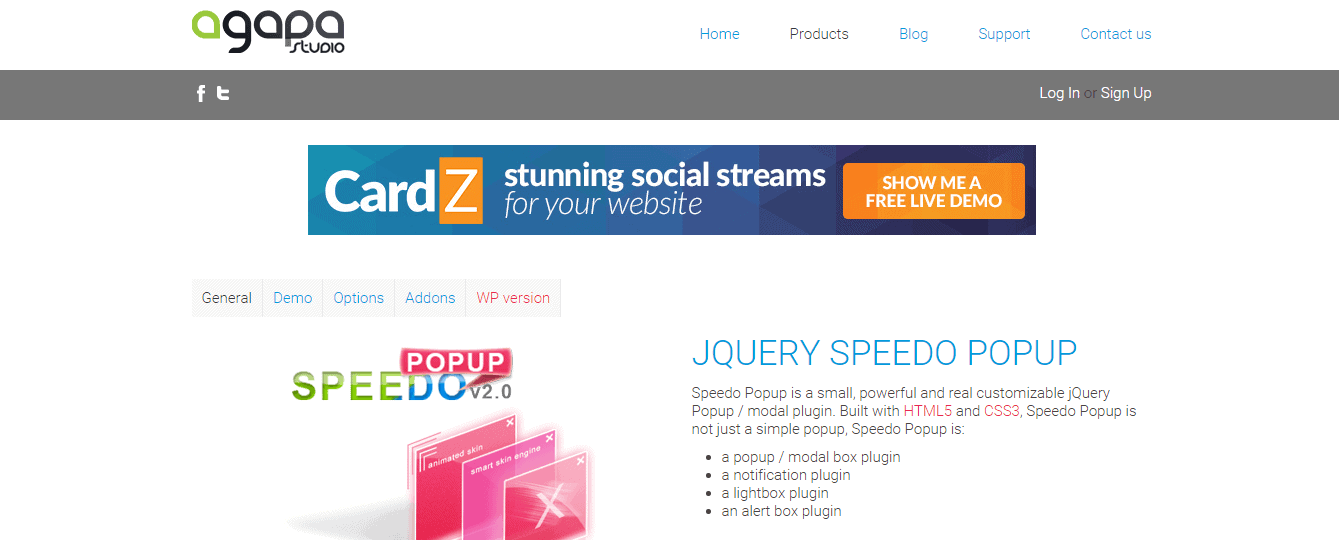 jQuery Speedo Popup