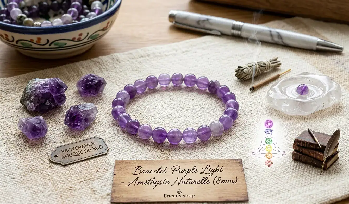 Bracelet Améthyste 8mm Purple Light