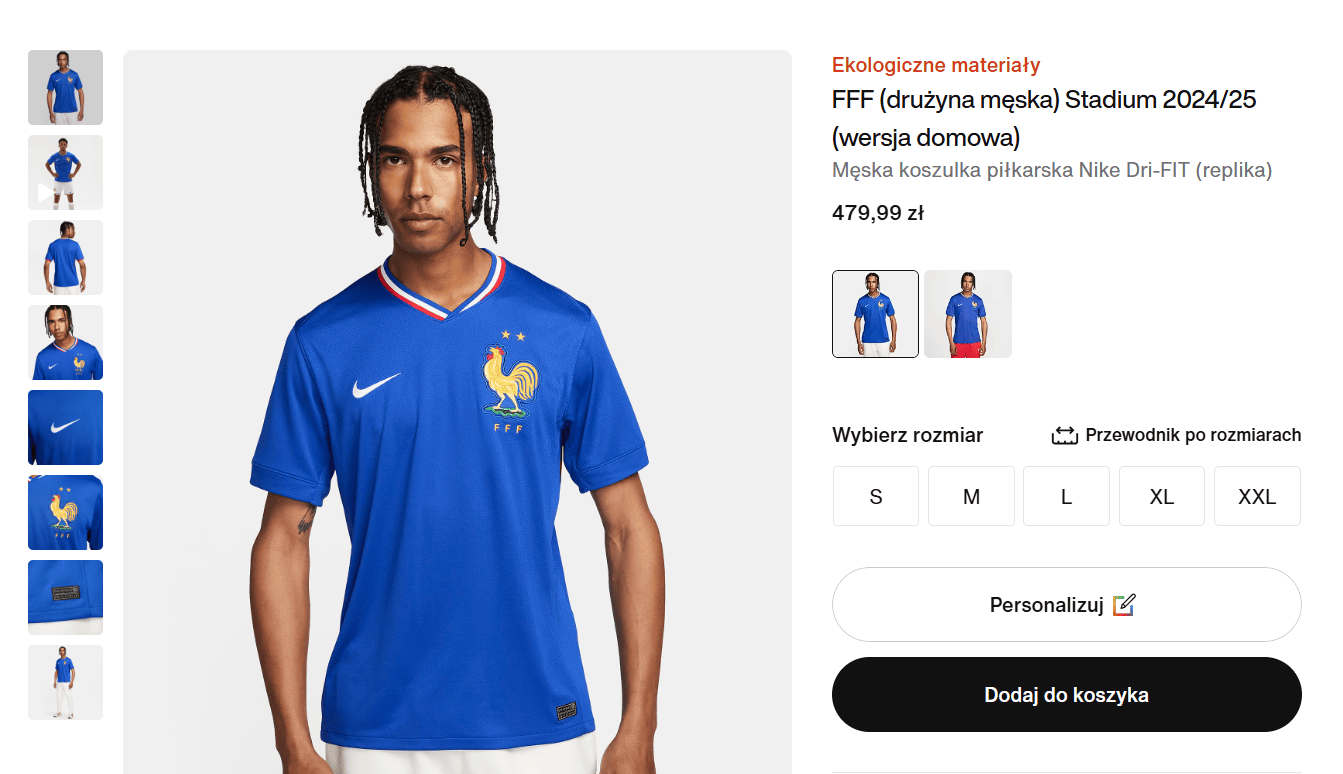 Konfigurator produktów w sklepie Nike