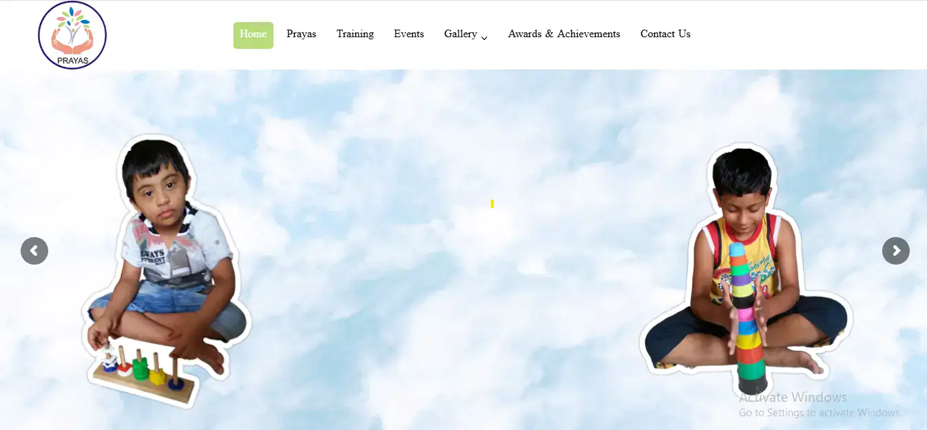 Prayas Association website design