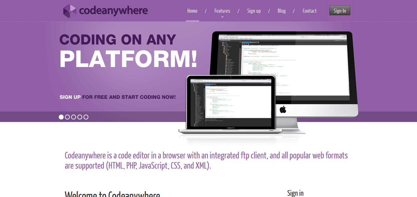 Online Code Editor - Codeanywhere