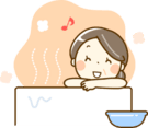 湯船につかる女性