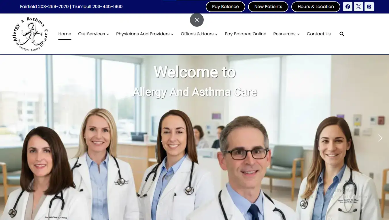 Allergy & Asthma Care healthcare website