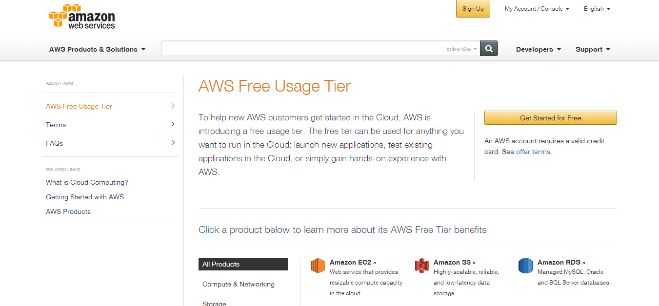 AWS Free Usage Tier