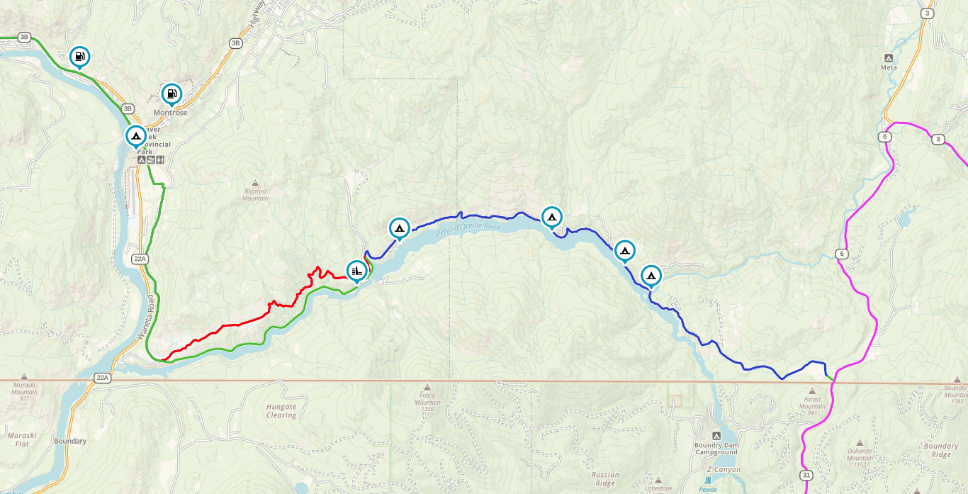 Pend-d'oreille motorcycle route map