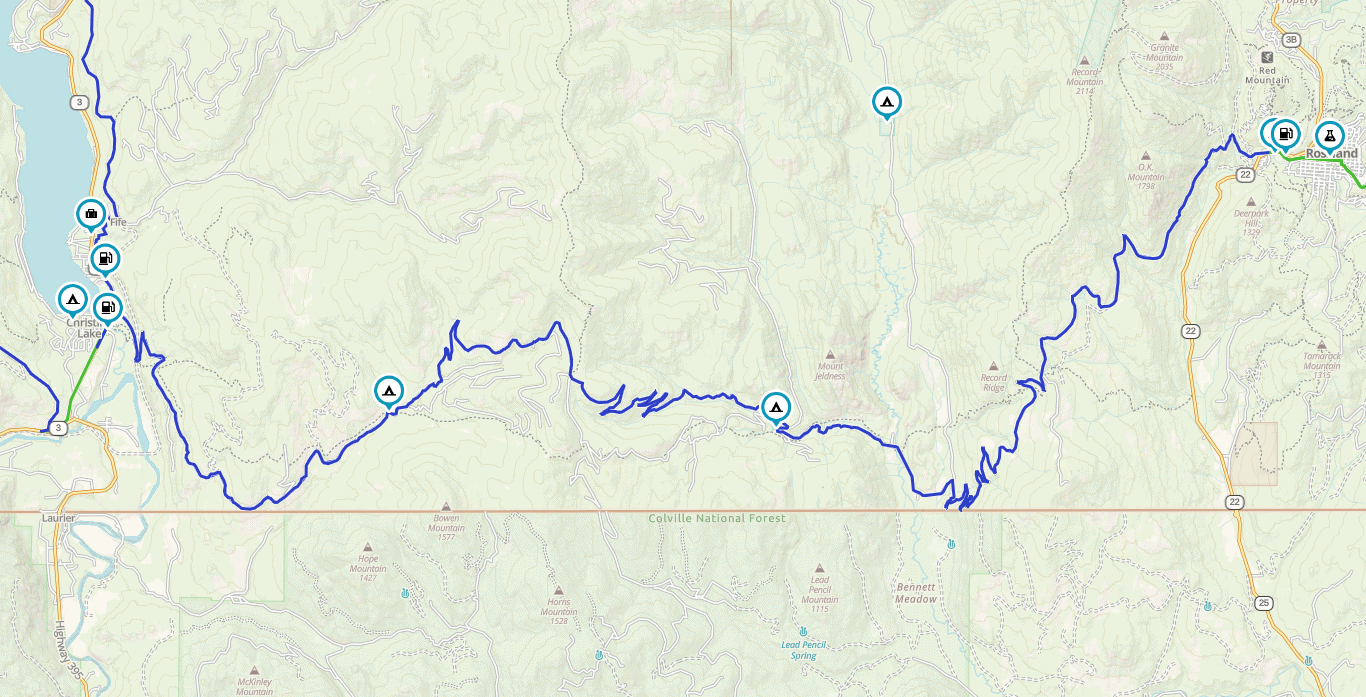 Old Cascade Highway Map