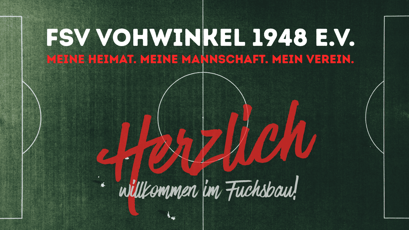 Titelbild des FSV Vohwinkel mit dem Slogan Meine Heimat. Meine Mannschaft. Mein Verein.