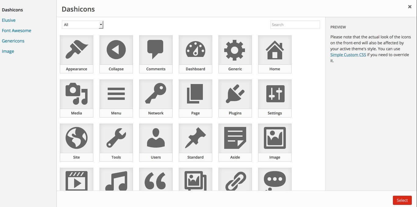 WordPress custom menus