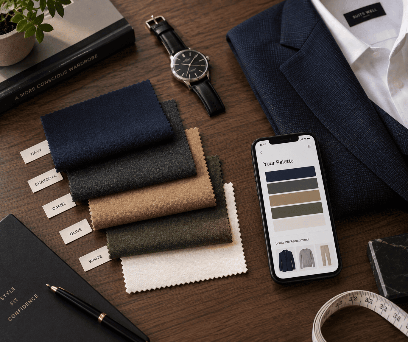 Men's personal colour analysis swatches and digital palette guide
