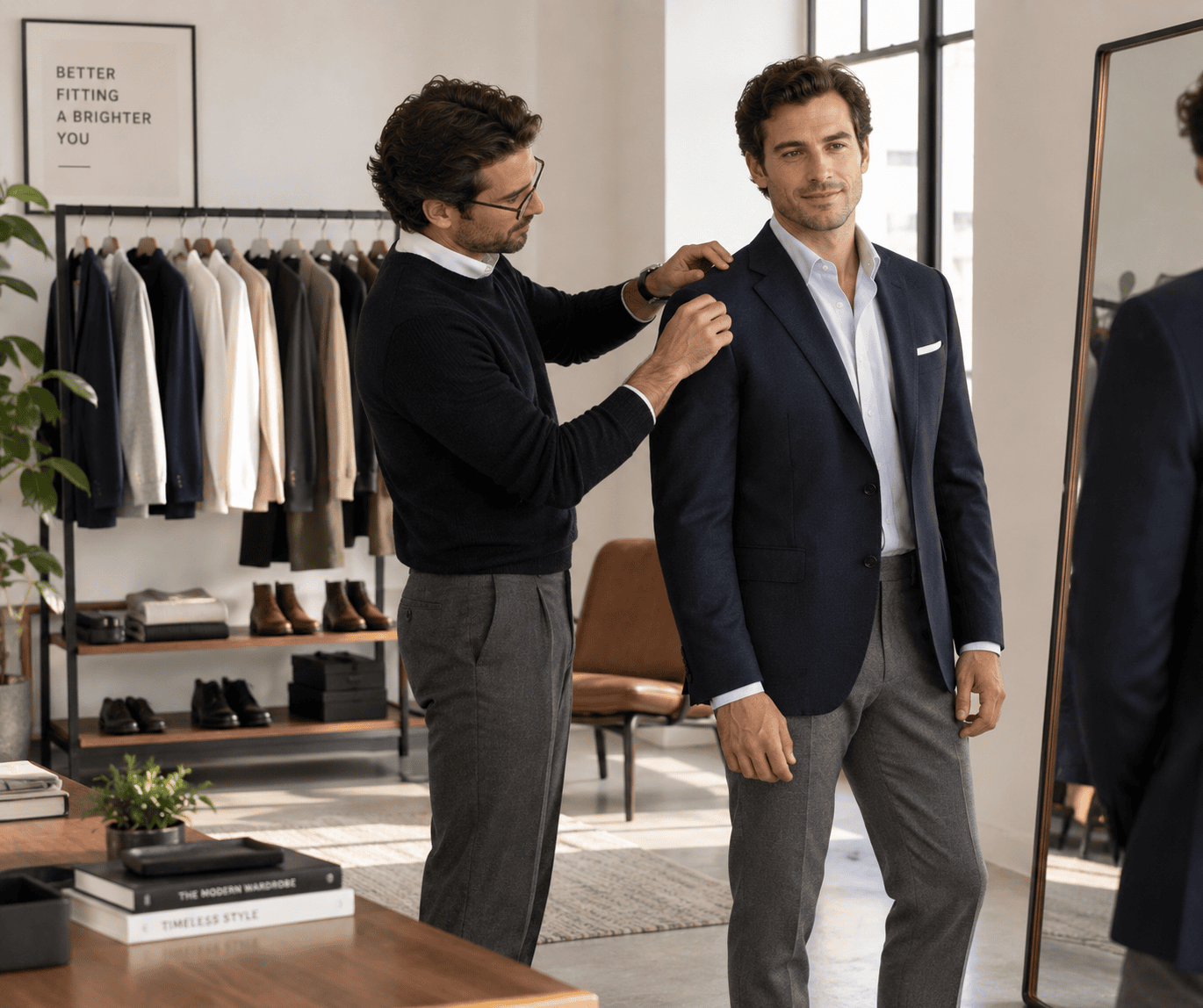 Men's complete personal styling package session with custom tailored clothing audit