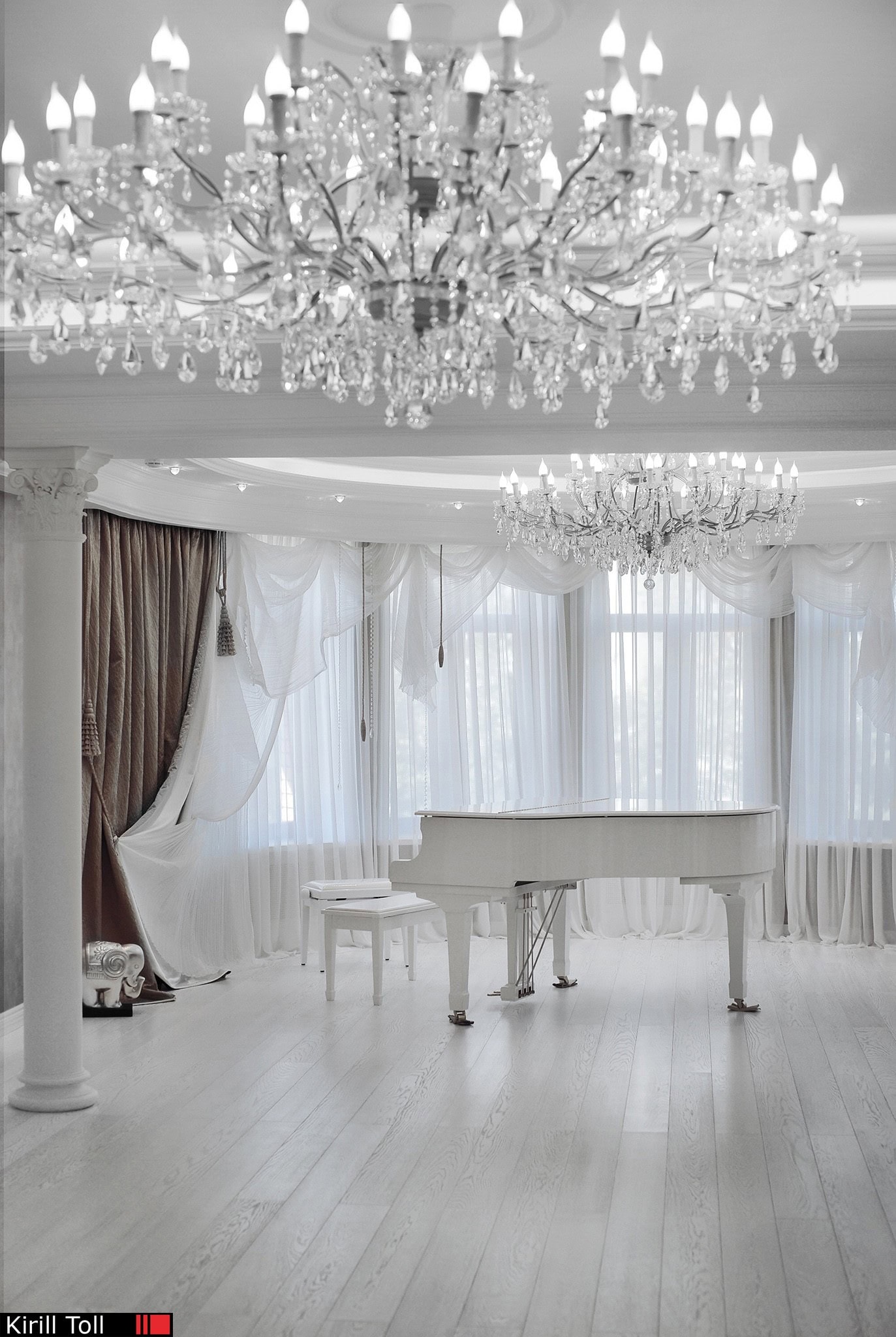 Белый дом - загородная фотосессия интерьерного фотографа Кирилла Толль