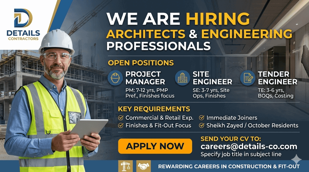 Details Contractors is Hiring Architects & Engineering Professionals ...