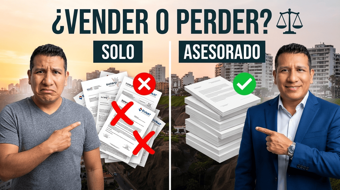 Elfer Montalvo, agente de Montia Inmobiliaria, asesorando sobre la venta rápida de un departamento en Miraflores y el impuesto a la renta.