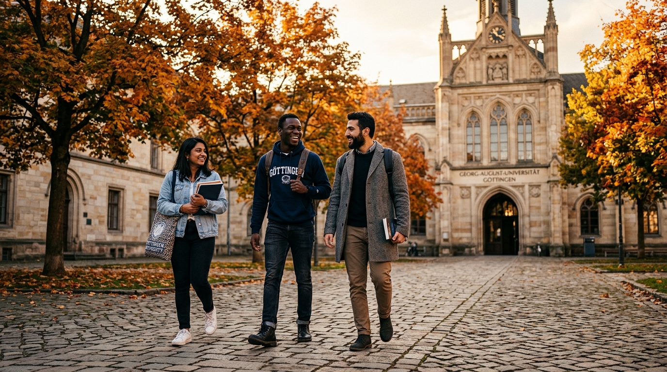 International students walking through a German university campus representing DAAD scholarship 2026-2027 opportunities