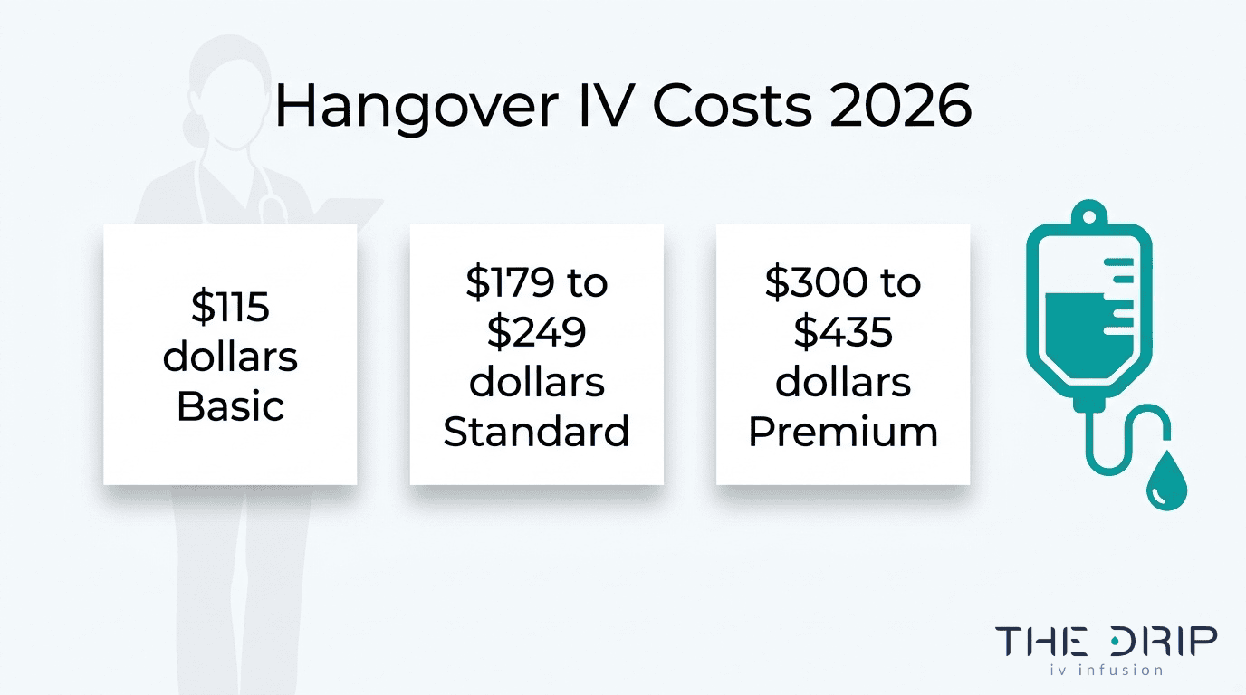 Hangover IV costs for 2026 with basic, standard, and premium price ranges