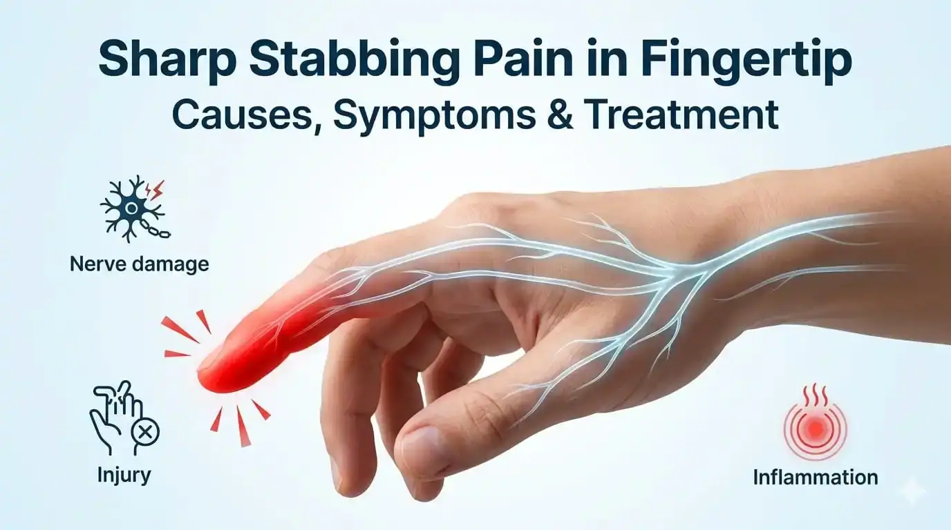 Sharp Stabbing Pain in Fingertip Illustration